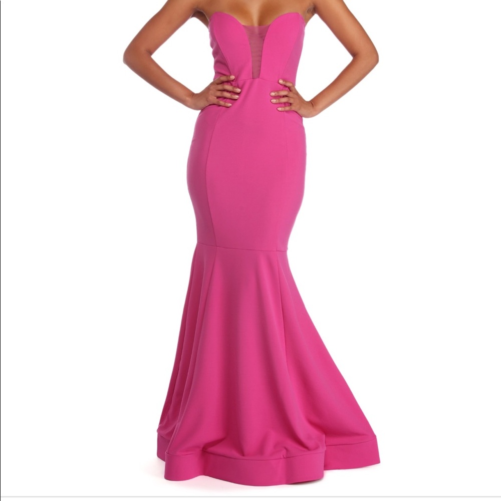 Pink Strapless Mermaid Prom Dress (Never worn)